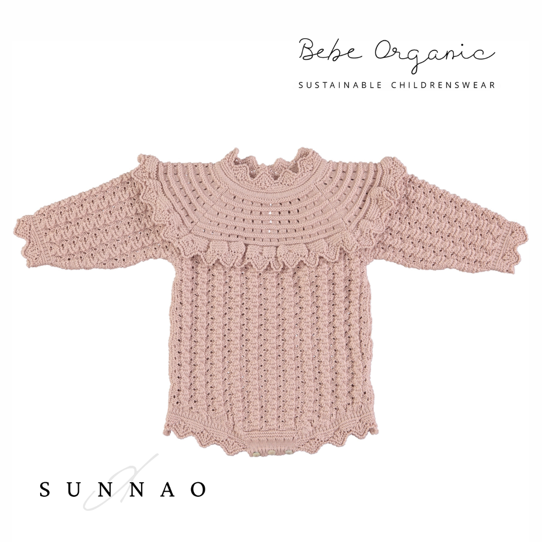 <Bebe Organic> Silvia Romper - DUSTY PINK（9M-18M）