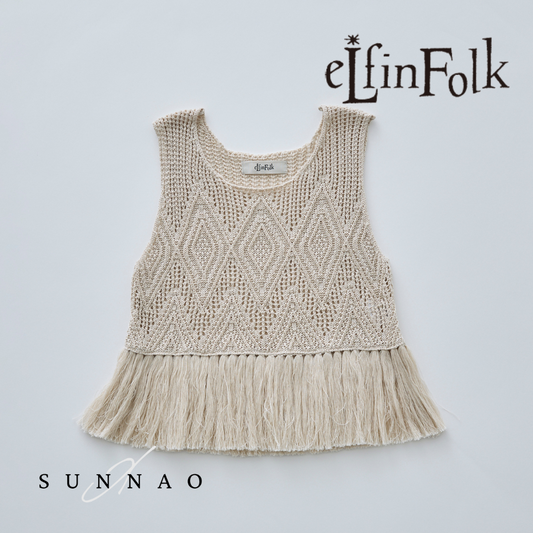 <eLfinFolk>Lacework Knit Tops - ivory