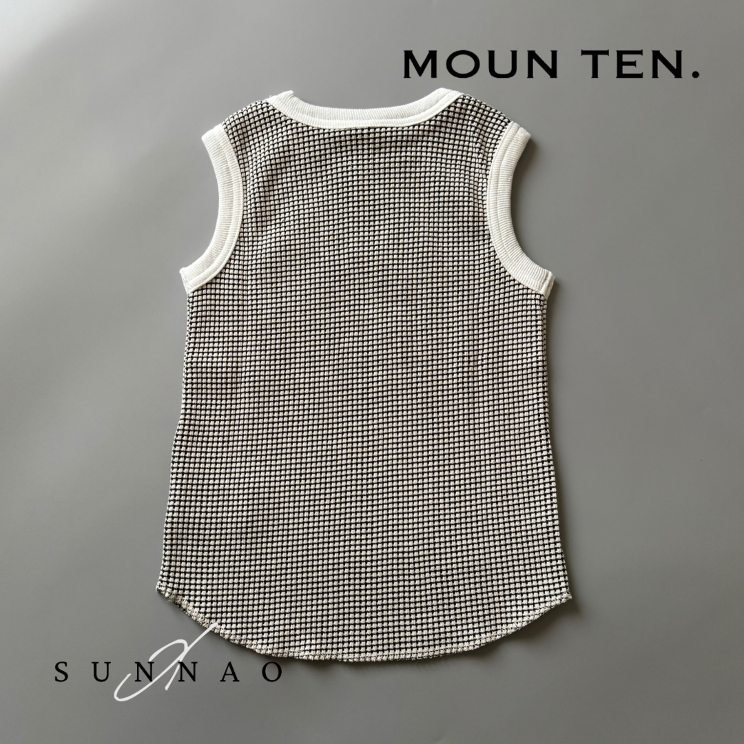 <Moun ten.>bicolor waffle tanktop - ECRU/CHARCOAL（95-140）