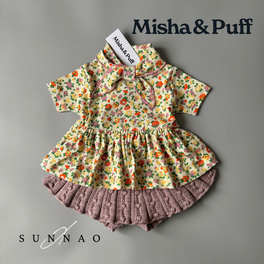 <Misha&Puff>Scout Peplum Top - String/Hazy Lilac Brimfield（2-8Y）