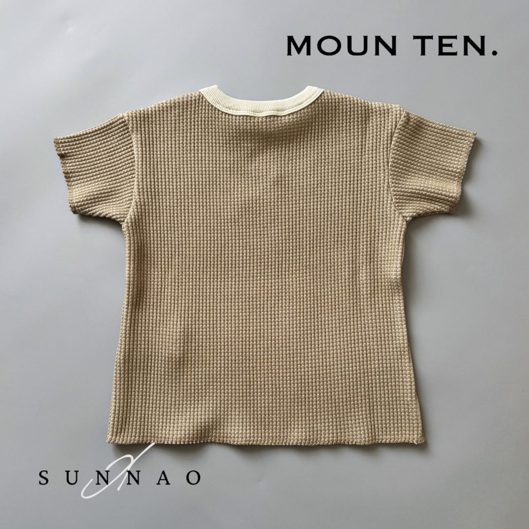 <Moun ten.>bicolor waffle T - SAND/ECRU（95-140）