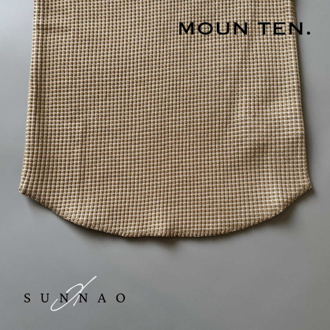 <Moun ten.>bicolor waffle tanktop - SAND/ECRU（95-140）