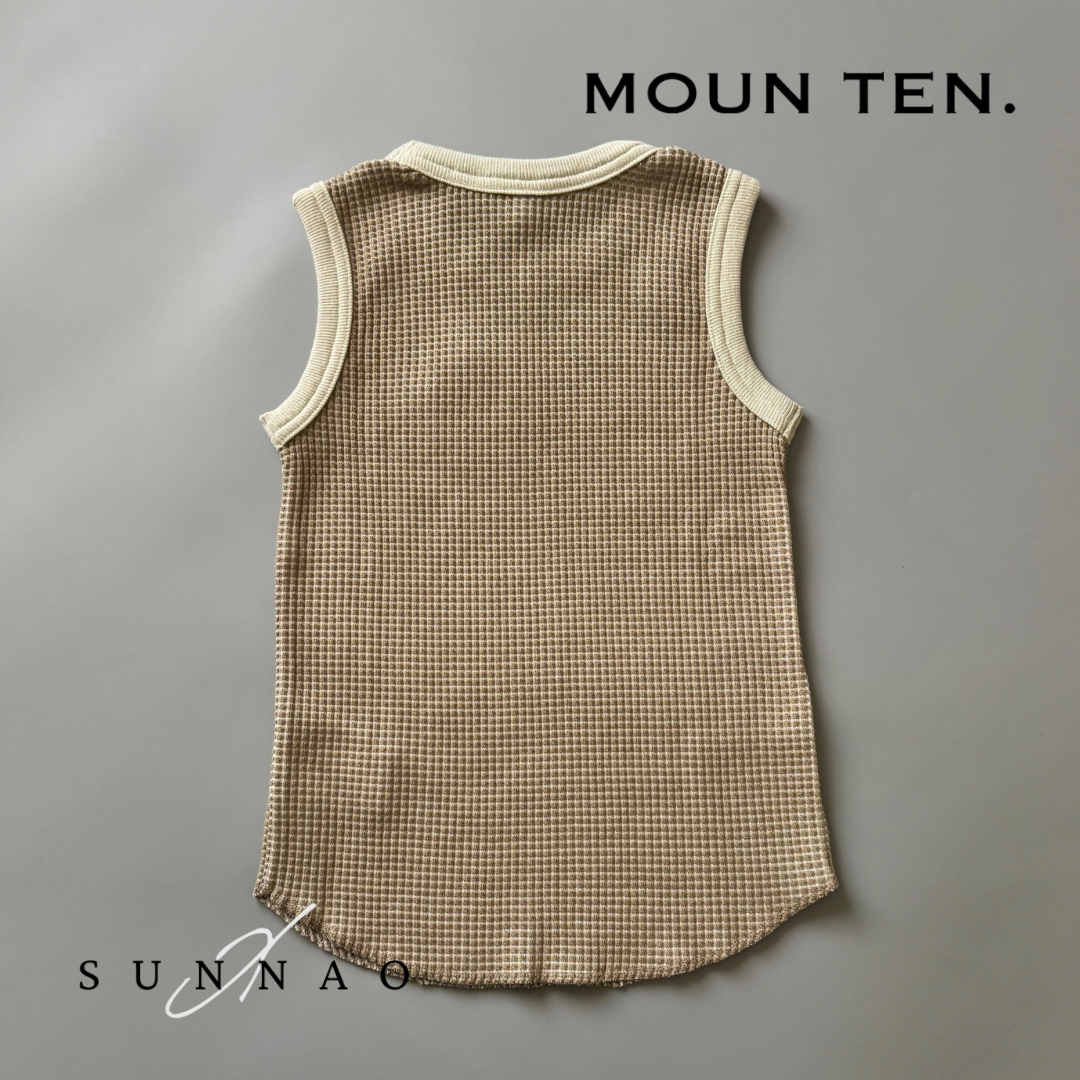 <Moun ten.>bicolor waffle tanktop - SAND/ECRU（95-140）