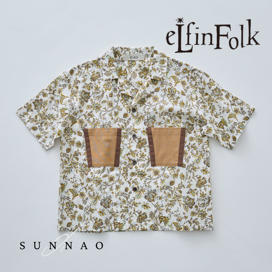 <eLfinFolk>Multi flora open collar pants（95-125）