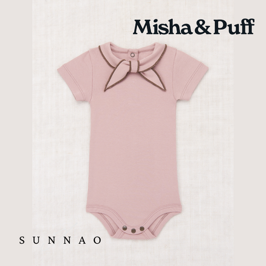 <Misha&Puff>Short Sleeve Scout Onesie - Plum Petal（6-24M）