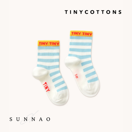 <TINYCOTTONS>STRIPES SHORT HEIGHT SOCKS - blue（12M-8Y）