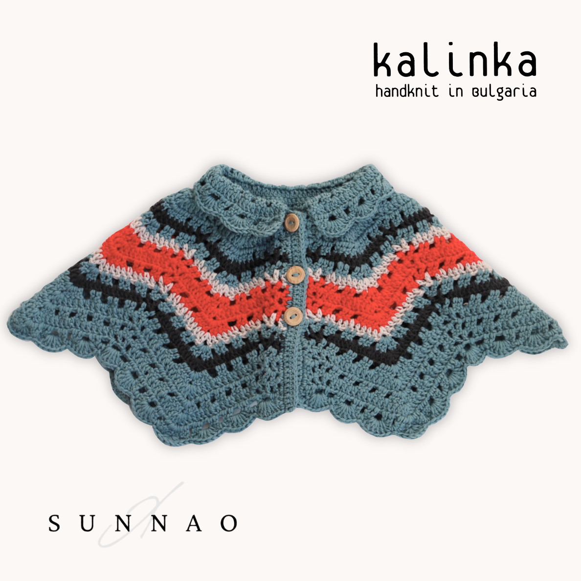 <Kalinka> Jill Pole Capelet - Misty Blue/Poppy