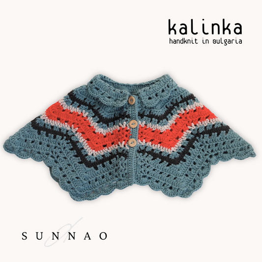 <Kalinka> Jill Pole Capelet - Misty Blue/Poppy