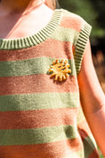 Gallery viewerに画像を読み込む, <Knit planet> GREEN STRIPE TOP（2-8Y）
