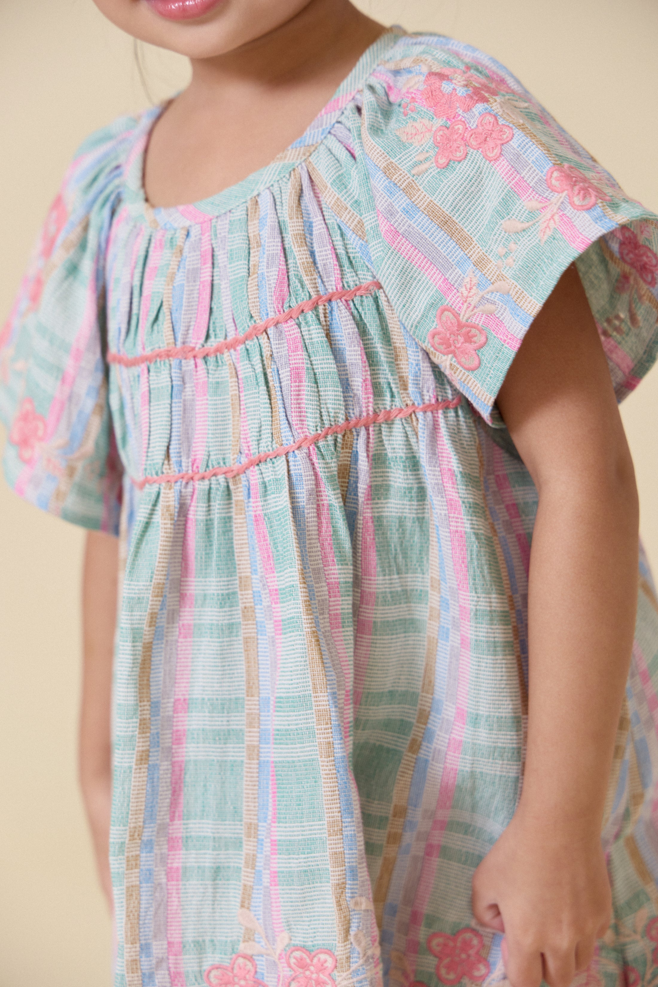 <Lali> Mini Tulip Dress in Minty Chex