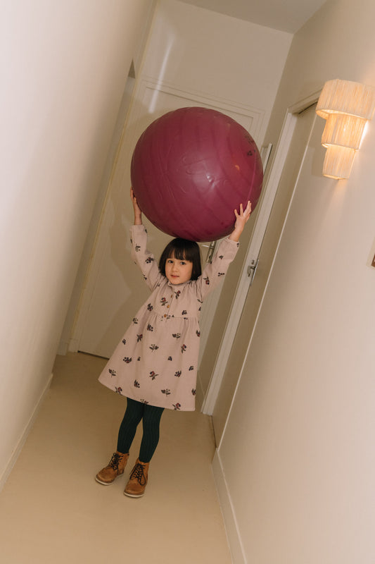 <STUDIO BOHEME PARIS> VERMONT DRESS - LIGHT MAUVE / BLACKBERRIES