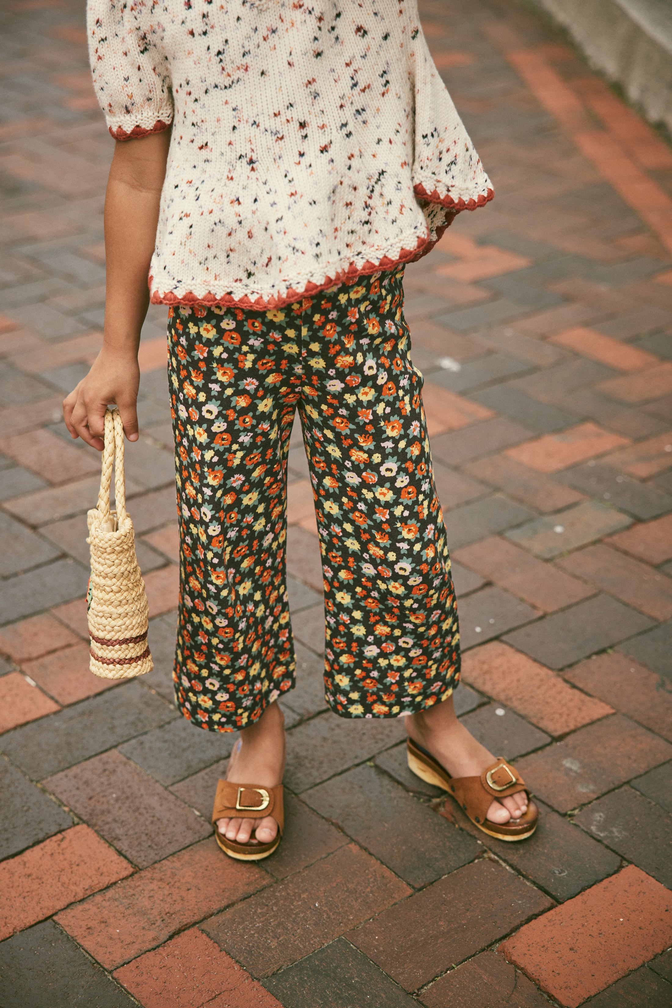 <Misha&Puff>Crochet Trim Puff Top - Picnic Confetti（2-6Y）