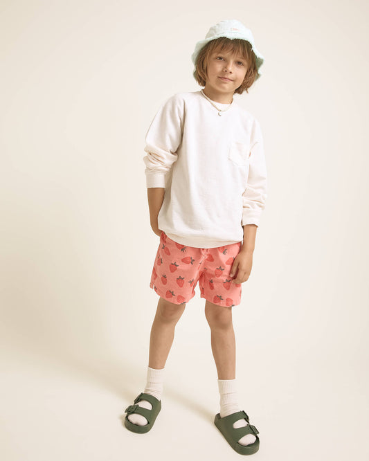 <Buho> POCKET SWEATSHIRT - CREAM PINK