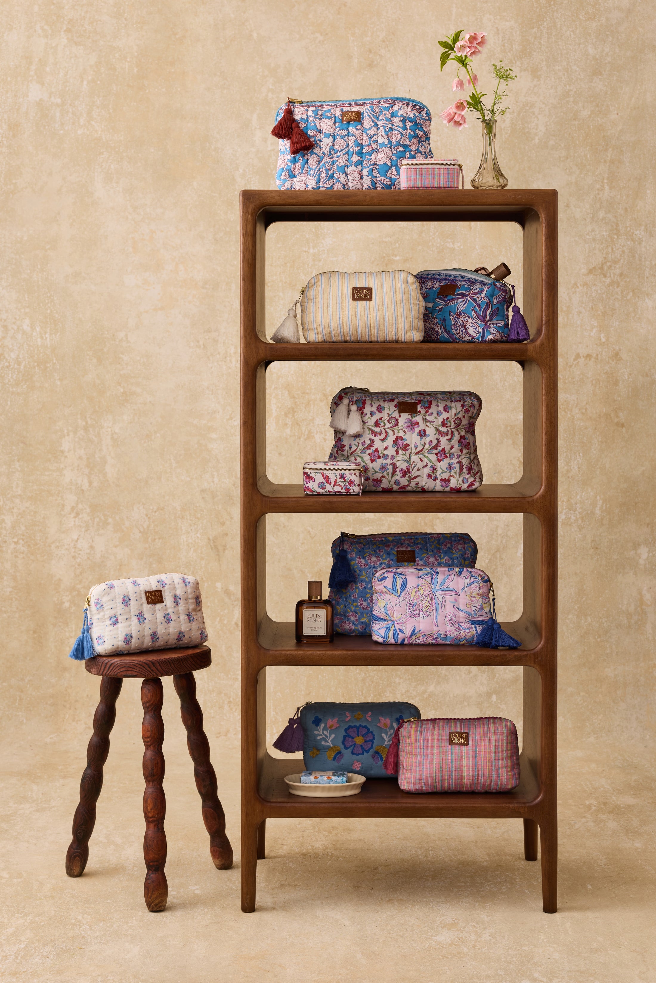 <Louise Misha> POUCH TEIKI - BLUE MOUNTAIN AVENS