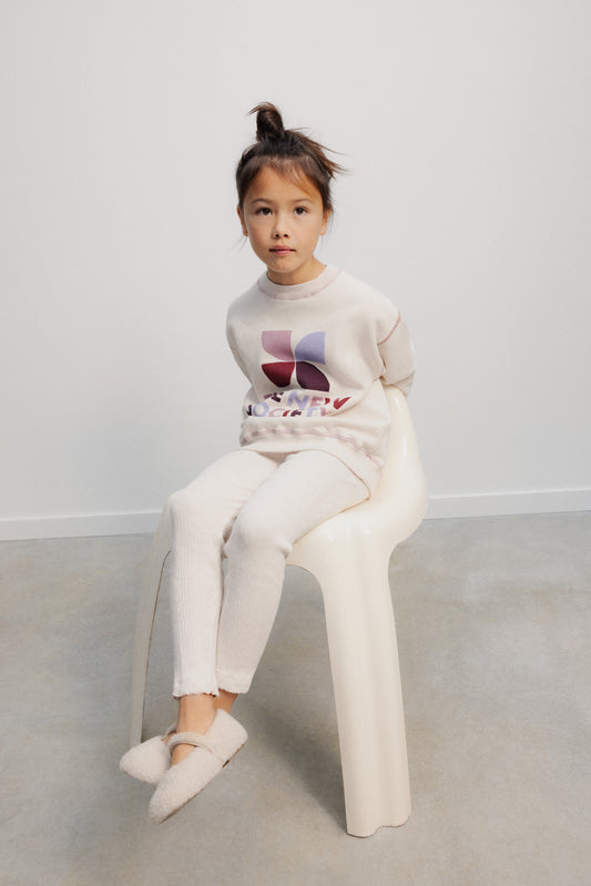<The New Society> TNS Logo Sweatshirt Whisper White Melange Multicolor - Whisper White Melange Multicolor