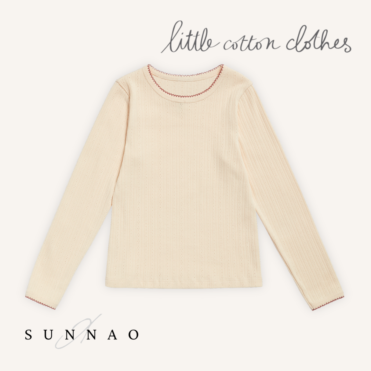 <Little Cotton Clothes> Pointelle Pyjamas Buttermilk　