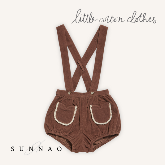 <Little Cotton Clothes> Hastings Romper Velvet in Nutmeg　