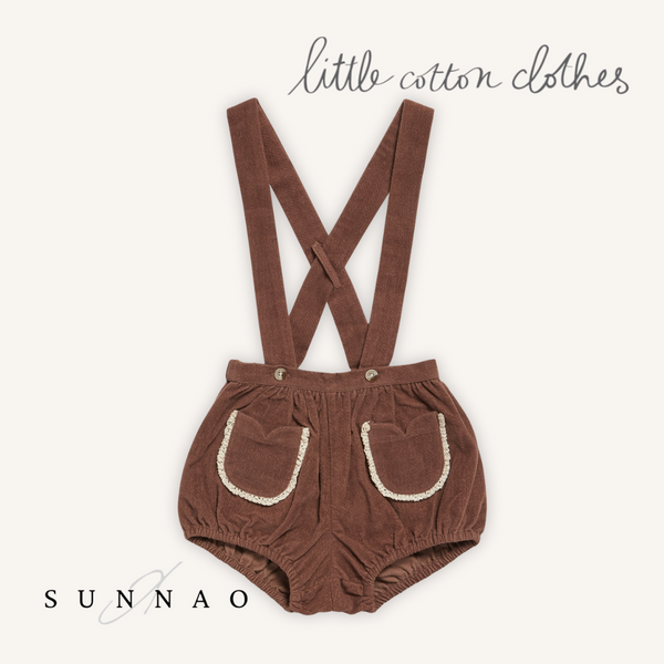 <Little Cotton Clothes> Hastings Romper Velvet in Nutmeg　