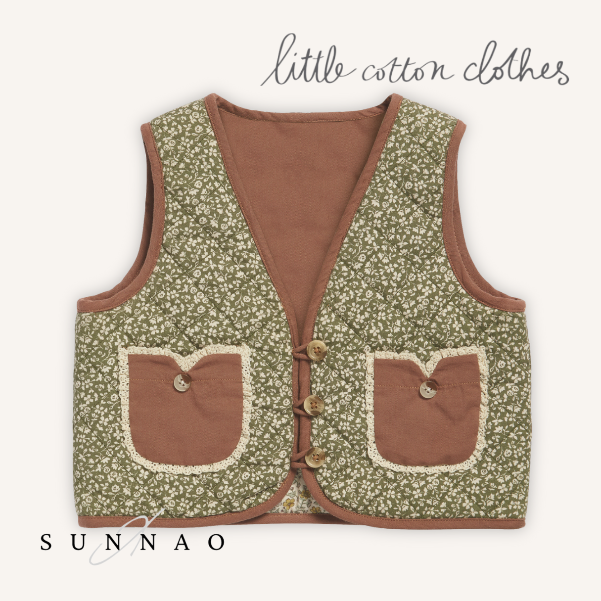 <Little Cotton Clothes> Bay Waistcoat Combe Floral　