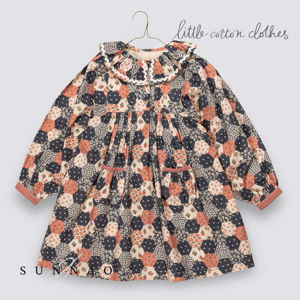 【予約】<Little Cotton Clothes> Olivia Dress Patchwork Floral
