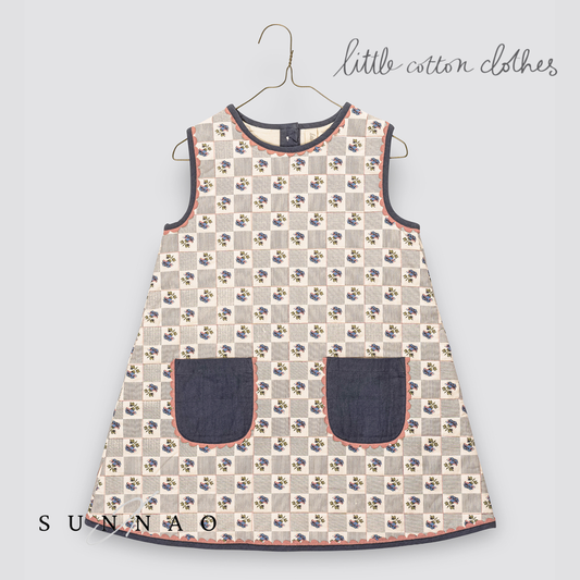 【予約】<Little Cotton Clothes> Quilted Hannah dress Papier