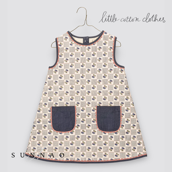 【予約】<Little Cotton Clothes> Quilted Hannah dress Papier