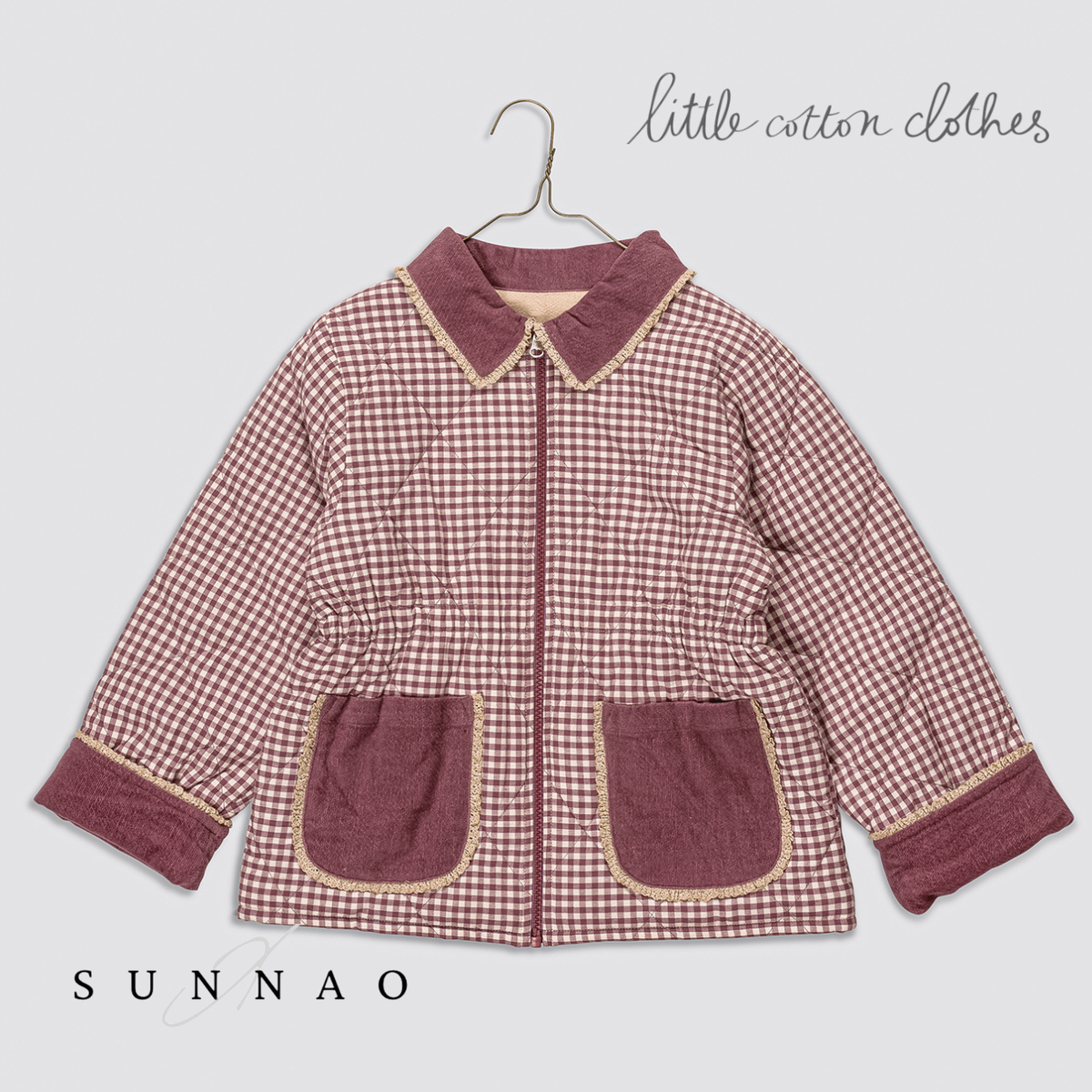【予約】<Little Cotton Clothes> Elsie jacket Sugarplum Check
