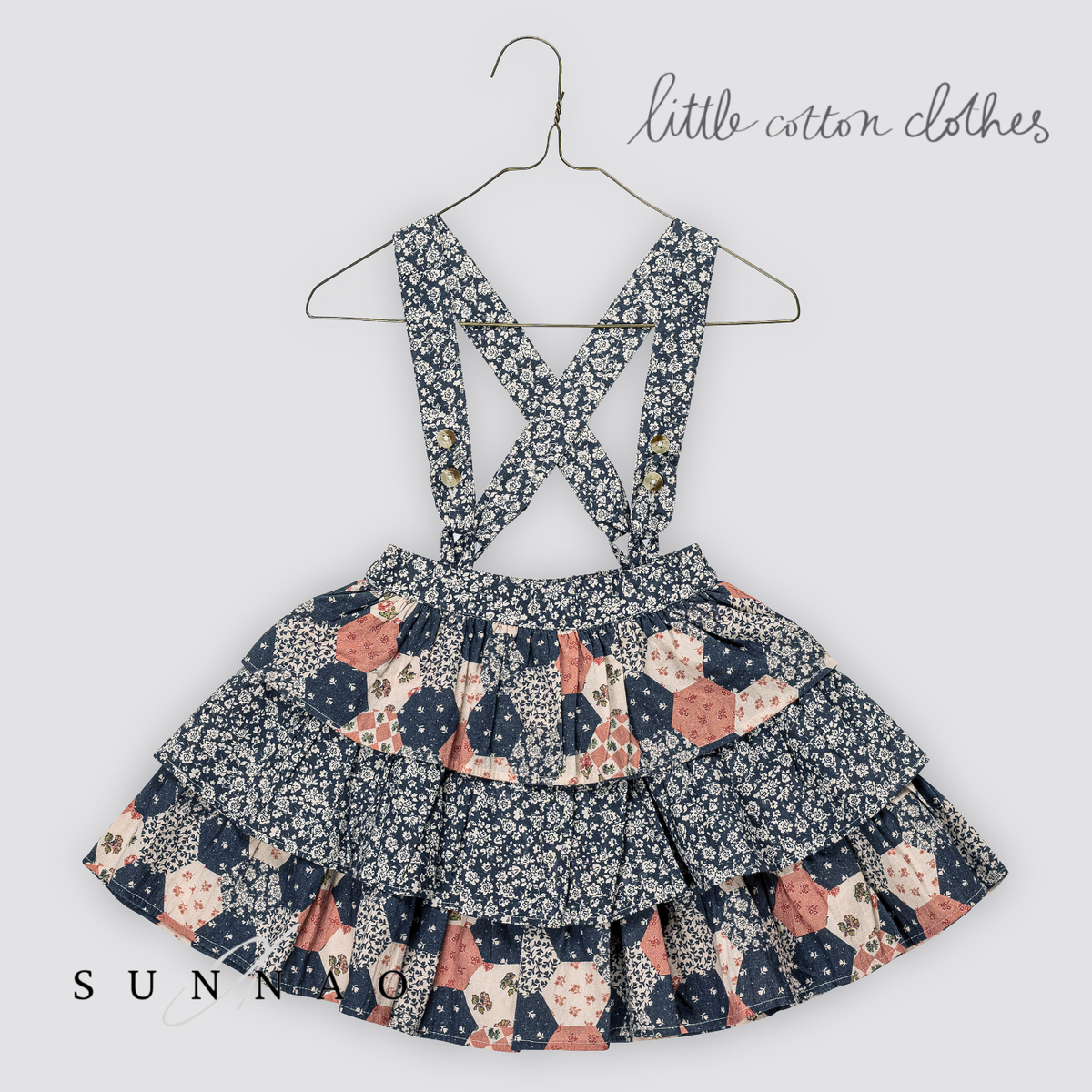 【予約】<Little Cotton Clothes> Aria Rara Skirt Patchwork Floral