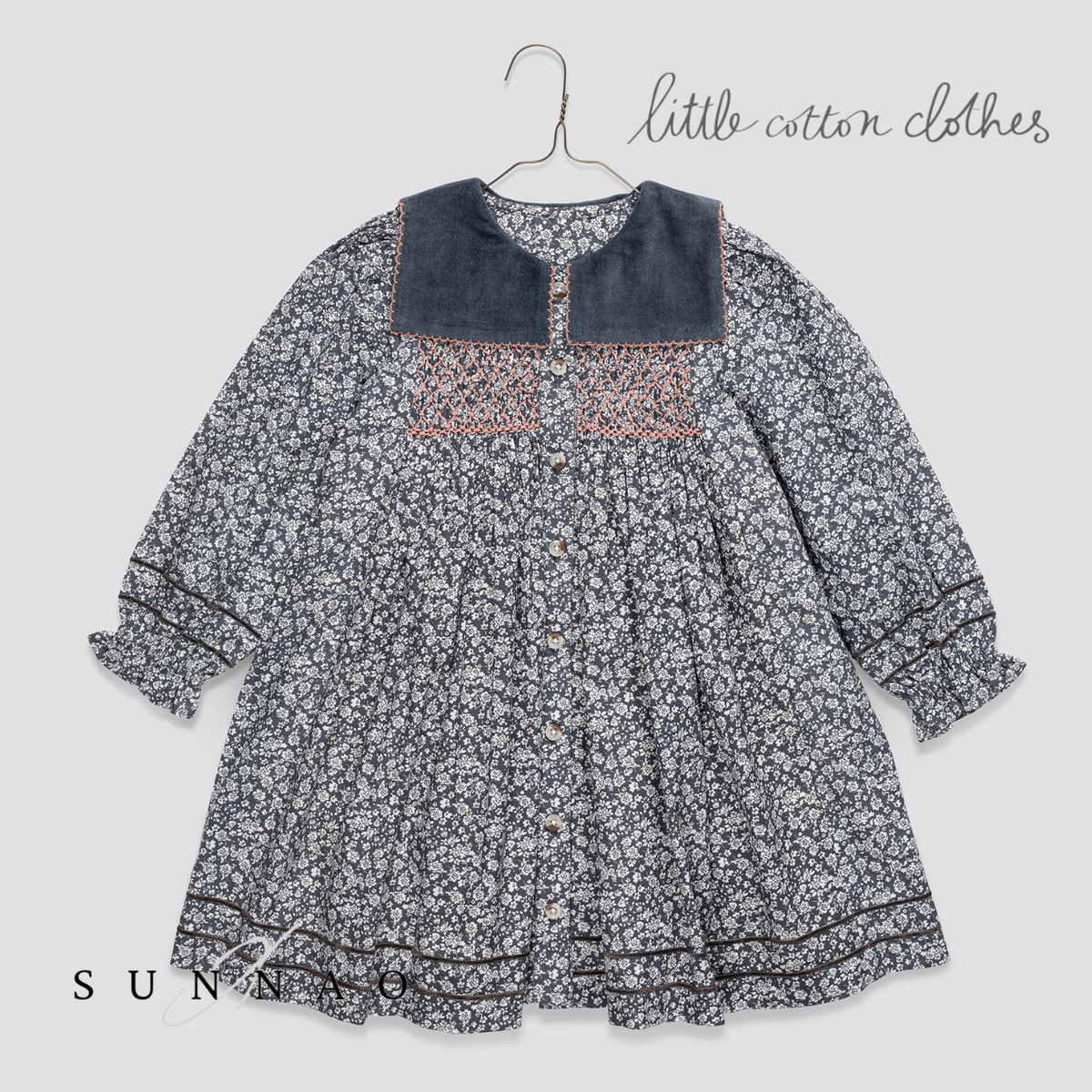 【予約】<Little Cotton Clothes> Elizabeth Dress Barley Floral