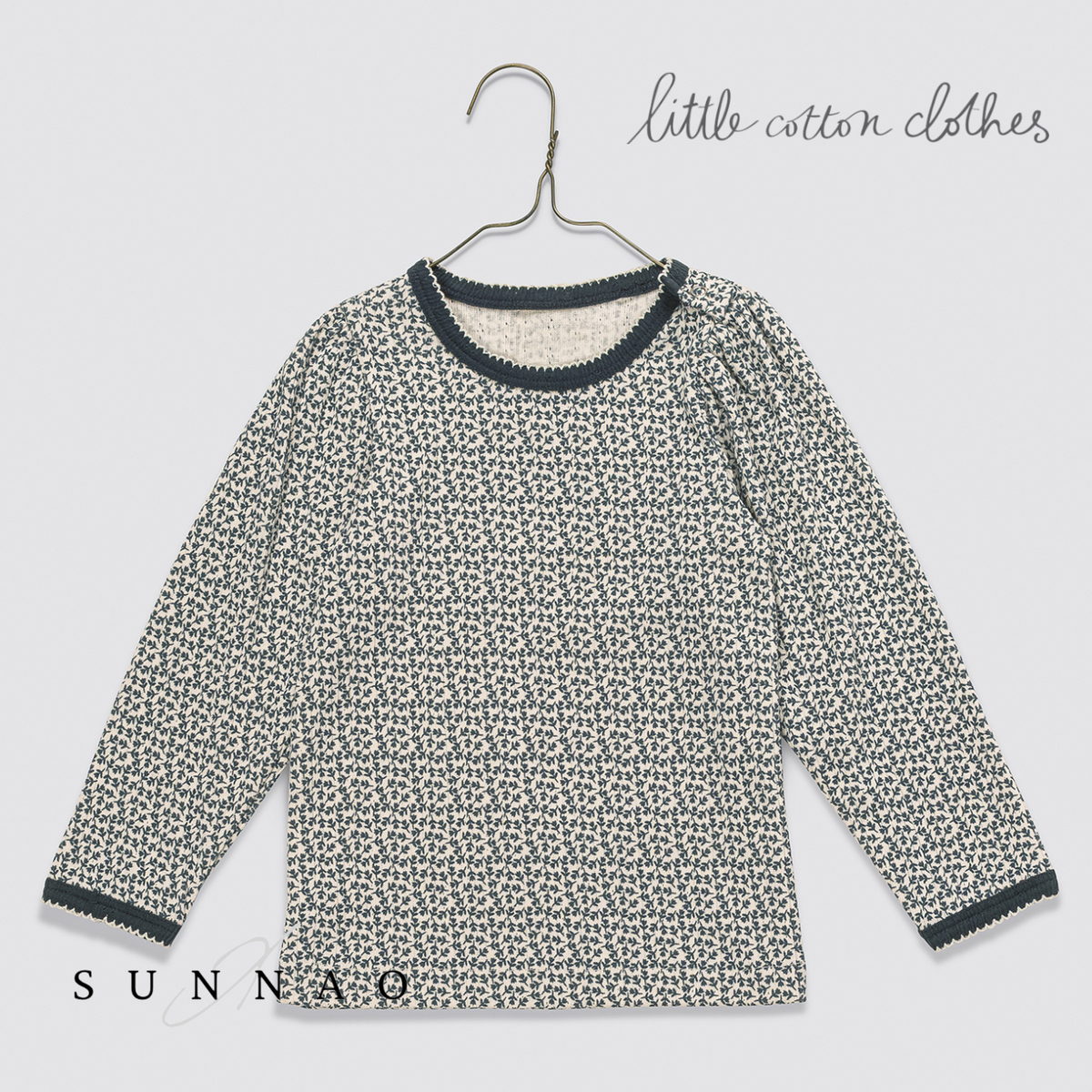 【予約】<Little Cotton Clothes> Pointelle Long Sleeve T-shirt Briar Floral