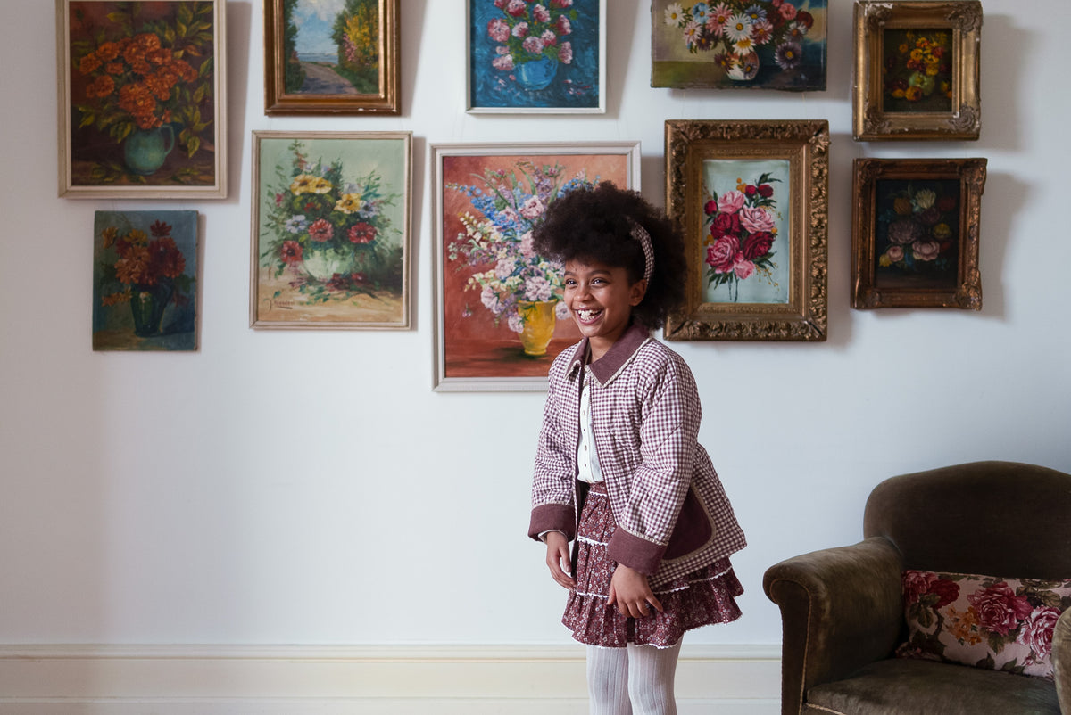 【予約】<Little Cotton Clothes> Elsie jacket Sugarplum Check