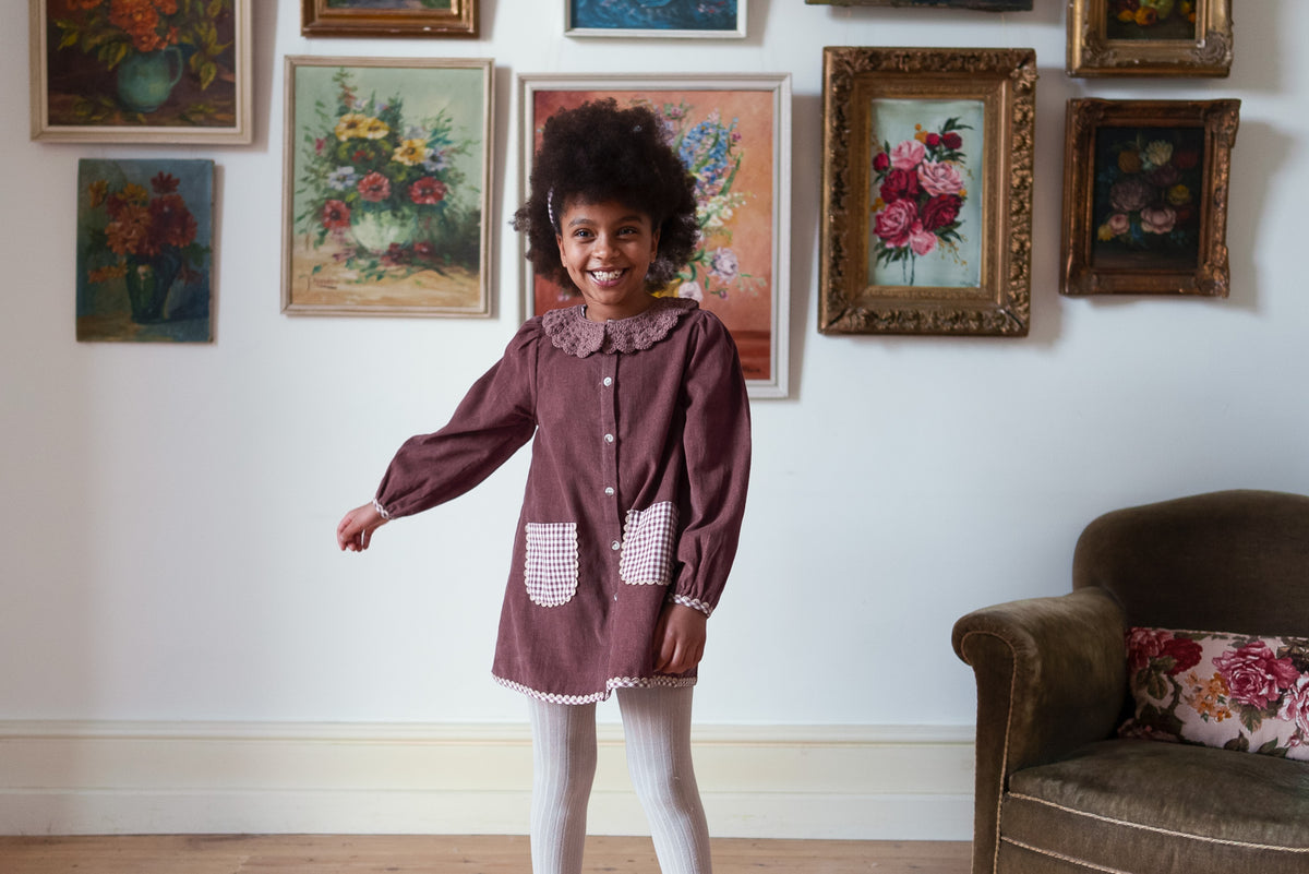【予約】<Little Cotton Clothes> Velvet Jules Dress in Sugarplum