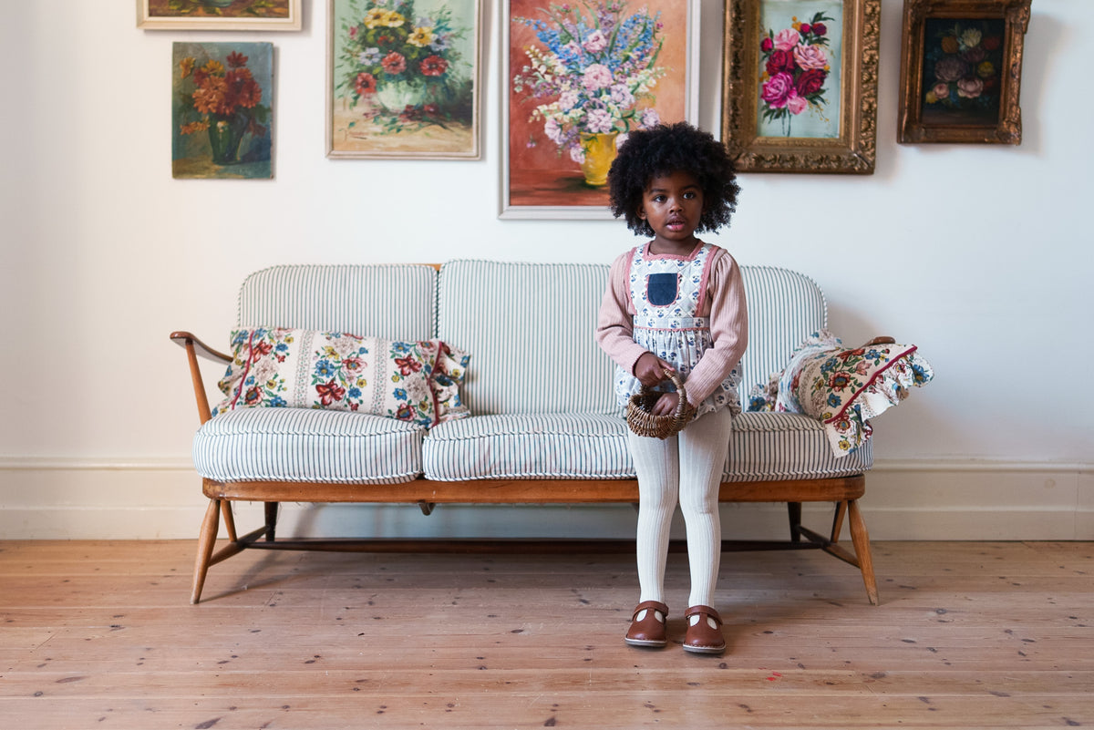 【予約】<Little Cotton Clothes> Quilted Hannah dress Papier