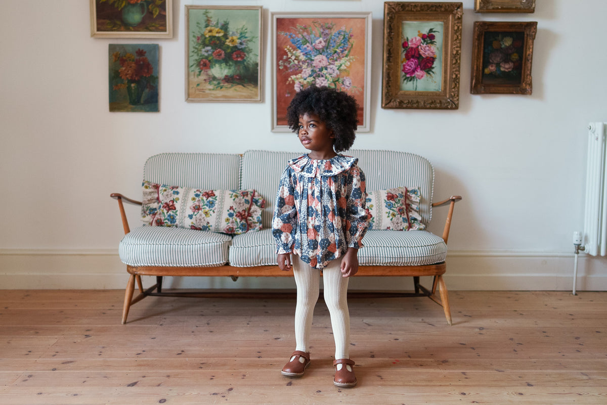 【予約】<Little Cotton Clothes> Emilie romper Patchwork Floral