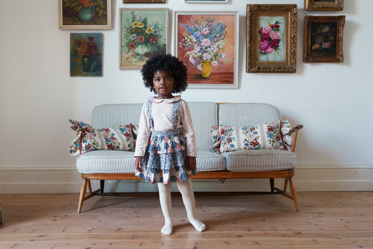 【予約】<Little Cotton Clothes> Aria Rara Skirt Patchwork Floral