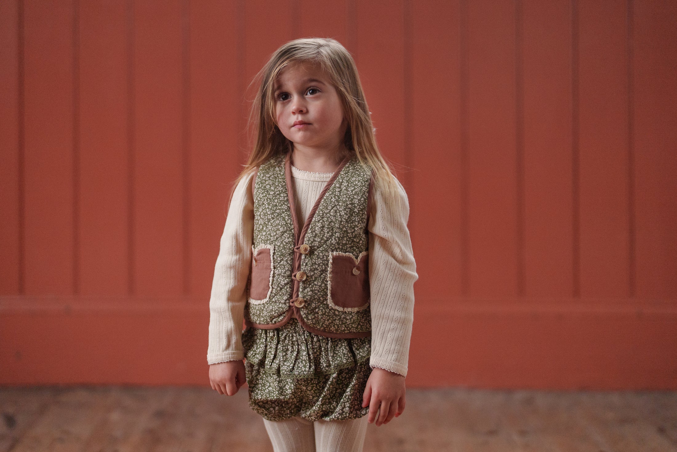 <Little Cotton Clothes> Bay Waistcoat Combe Floral　