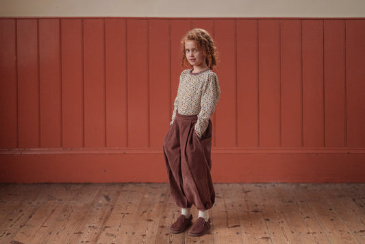 <Little Cotton Clothes> Jessica Trousers Velvet in Nutmeg　