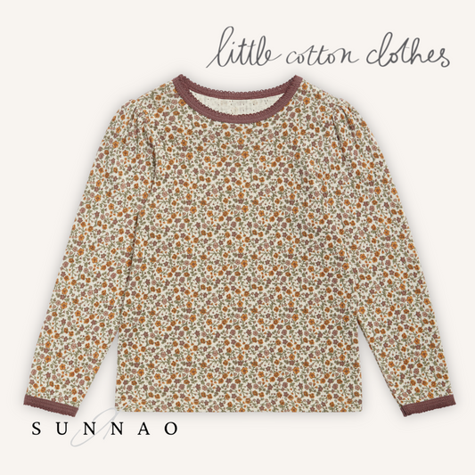 <Little Cotton Clothes> Organic Pointelle T-shirt Prairie Floral　