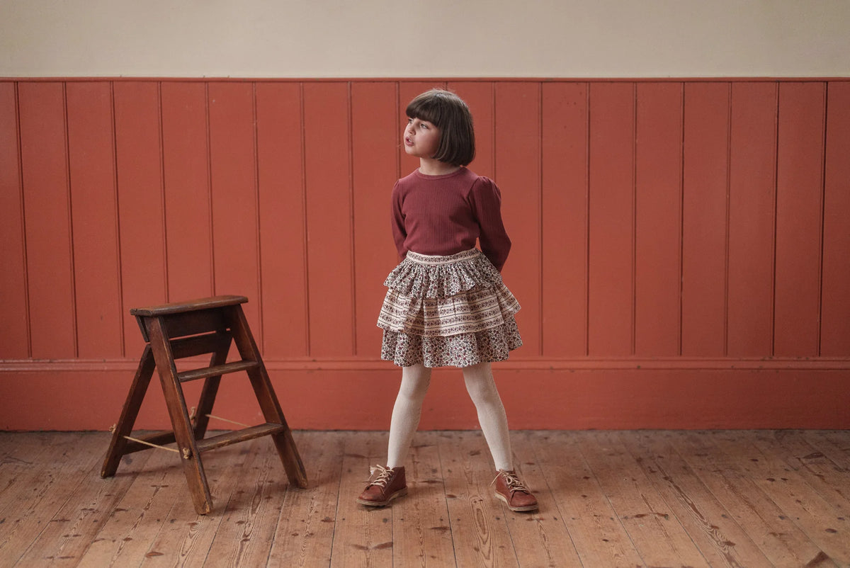 【予約】<Little Cotton Clothes> Organic Pointelle T-shirt Redcurrant