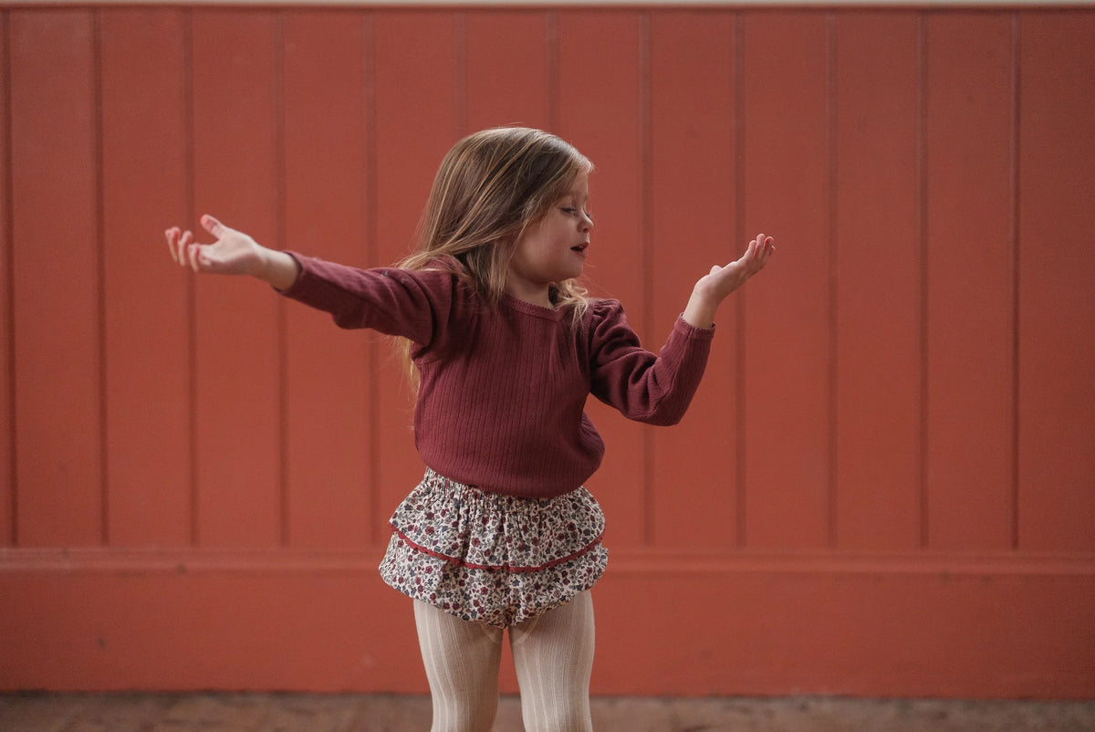 【予約】<Little Cotton Clothes> Organic Pointelle T-shirt Redcurrant