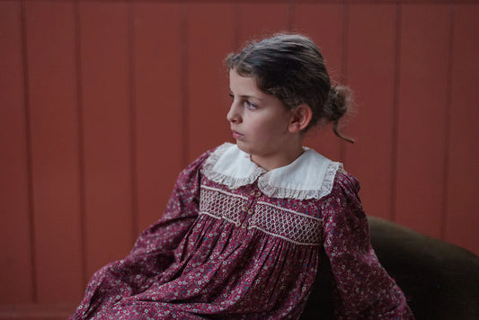 <Little Cotton Clothes> Jasmine Dress Clove Floral　