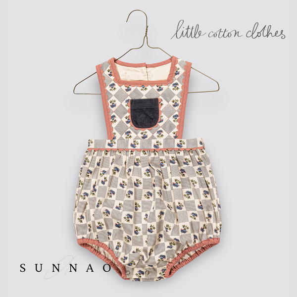 【予約】<Little Cotton Clothes> Quilted Dhalia Romper Papier