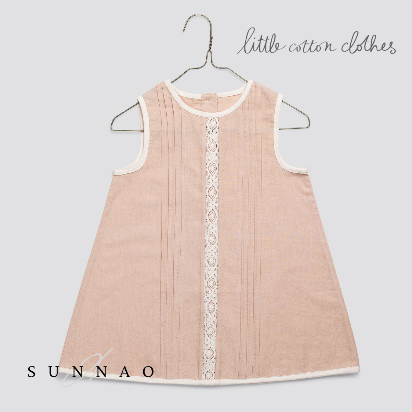 <Little Cotton Clothes> Hannah Dress in powder　