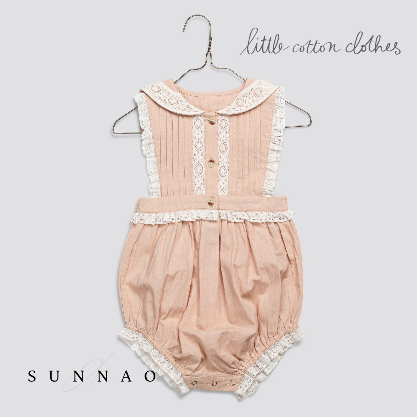 <Little Cotton Clothes> Beatrix Romper in Powder　