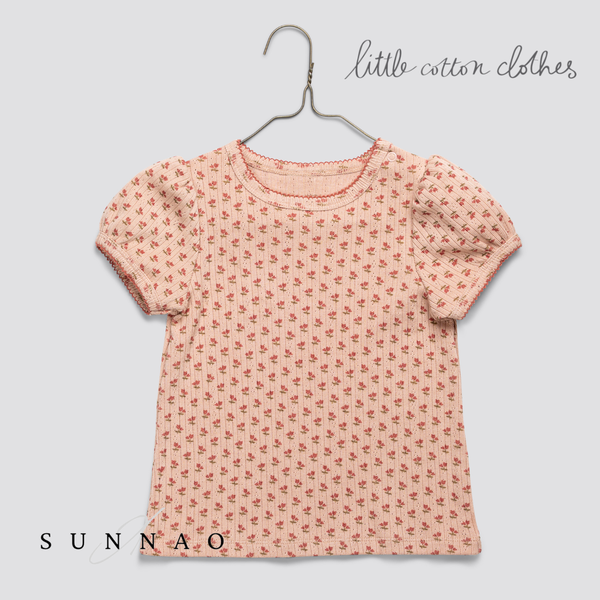 <Little Cotton Clothes> Pointelle T-shirt in Tulip Floral