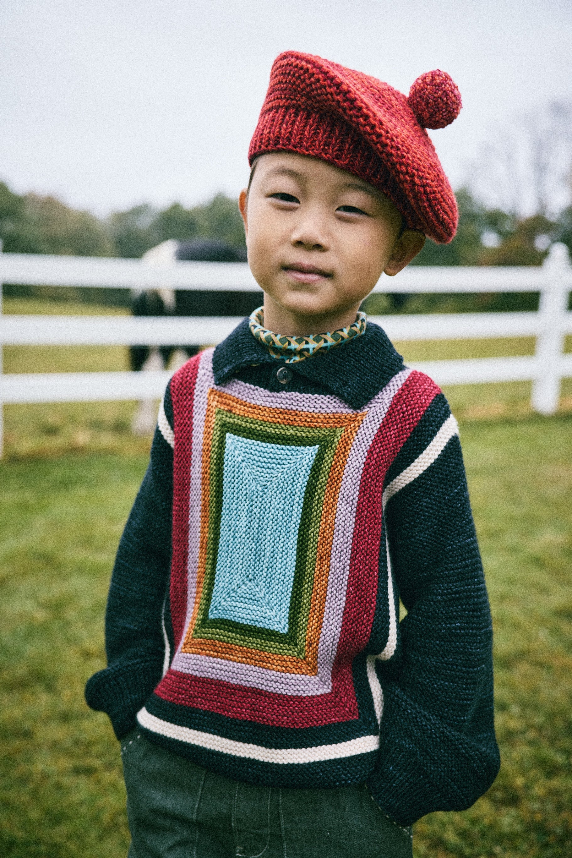 <Misha&Puff>Marl Beret - Red Flame／Berry Marl（2-8Y）