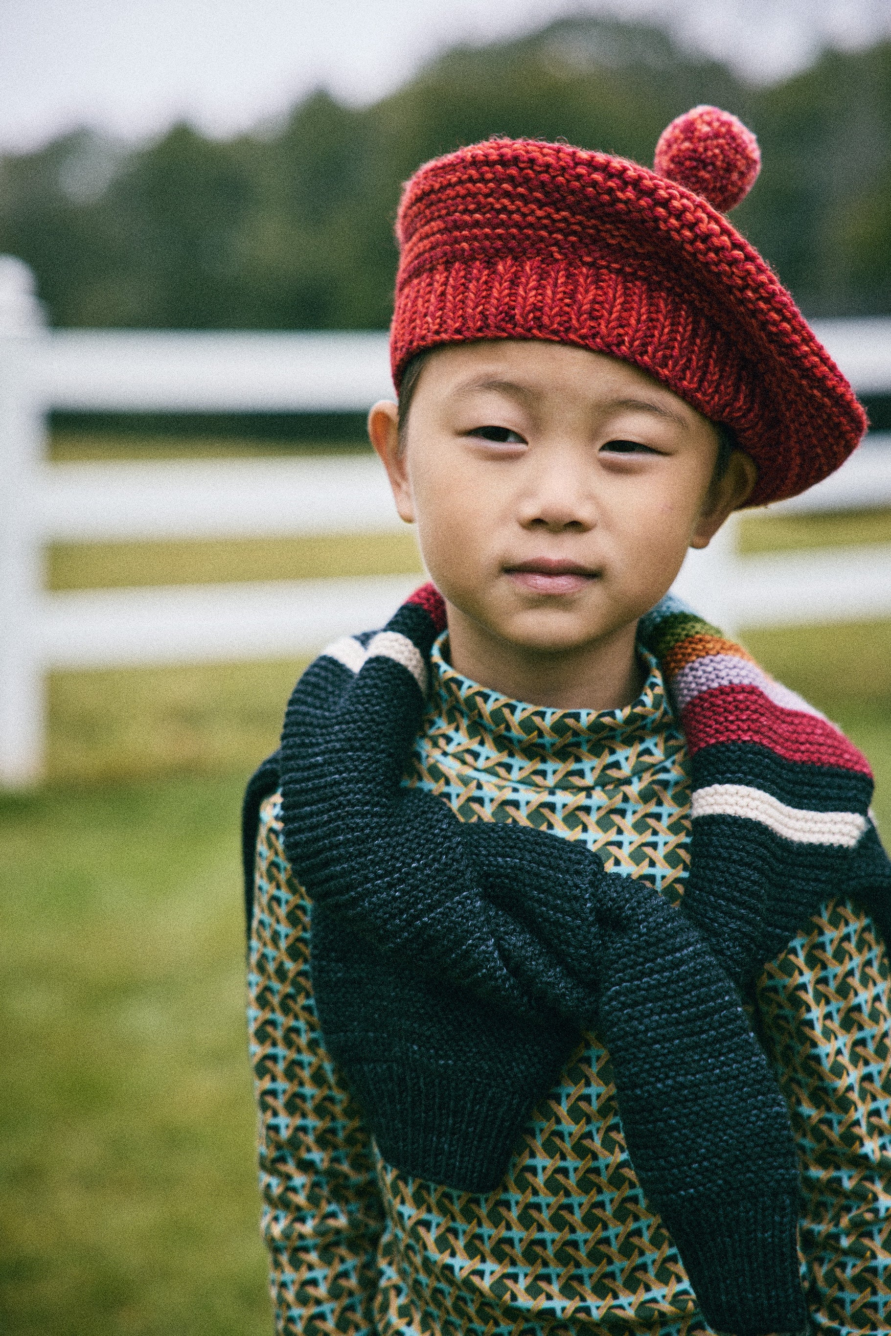 <Misha&Puff>Marl Beret - Red Flame／Berry Marl（2-8Y）