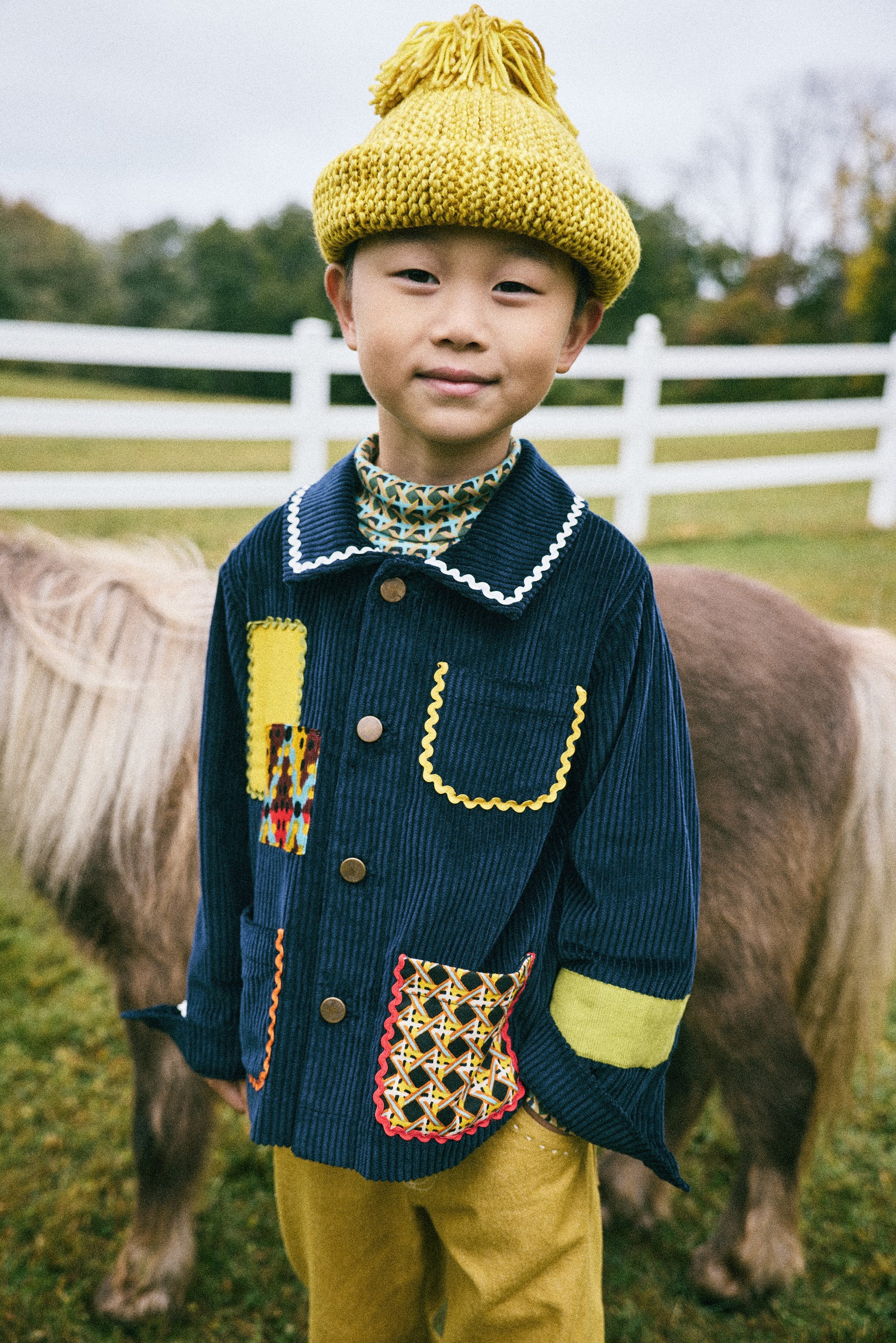 <Misha&Puff>Corduroy Patchwork Chore Coat（2-8Y）