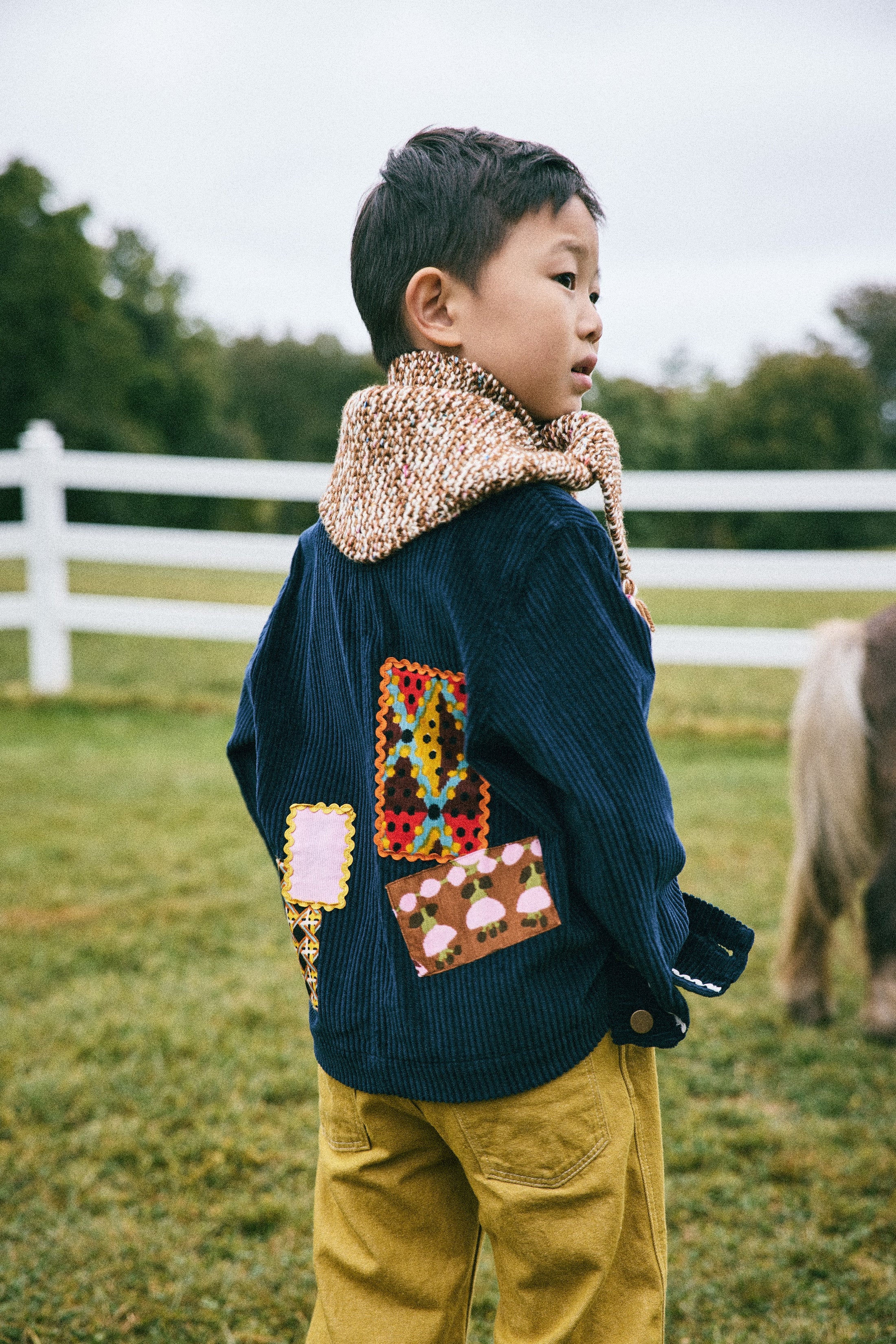 <Misha&Puff>Corduroy Patchwork Chore Coat（2-8Y）