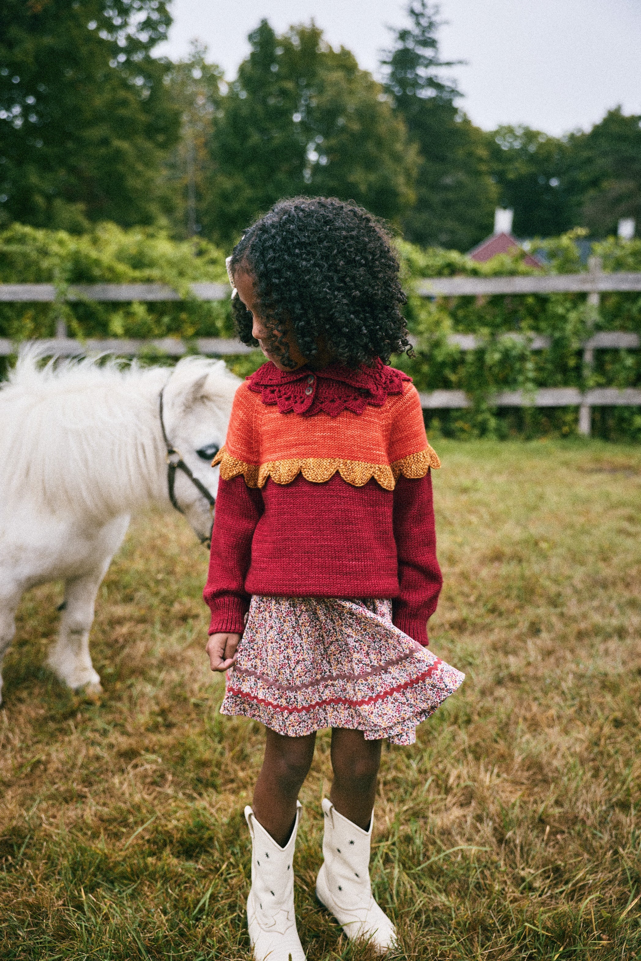 <Misha&Puff>Rickrack Circle Skirt - String Mini Floral（2-8Y）